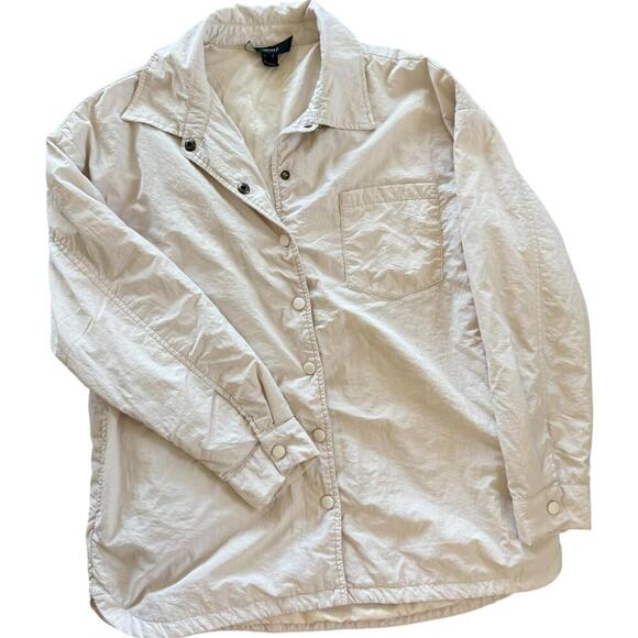 Forever 21 Cream Snap-Front Jacket – Size Small - Picture 1 of 7